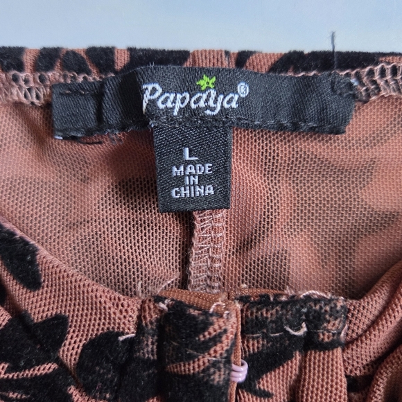 Papaya Floral Ruched Crop Top - Picture 5 of 13